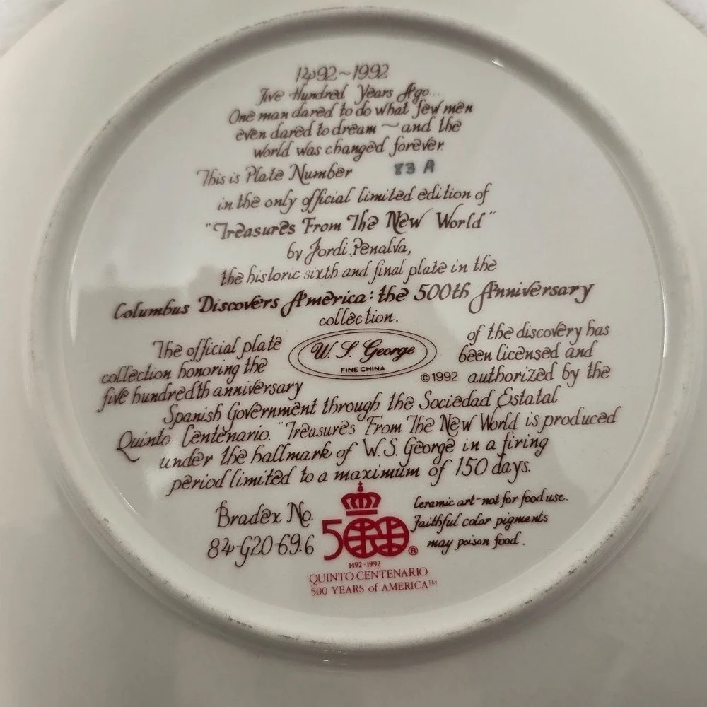 W.S. George Columbus Discovers America 500th Anniversary Plates Set of 4 1992